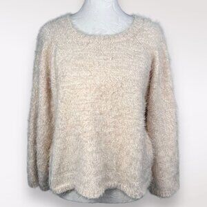 Em & Elle Cozy Knit Eyelash Sweater 3/4 Sleeves Small